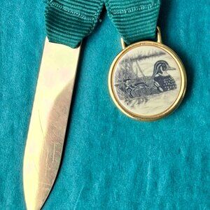 2/15$ Vintage Barlow green bookmark duck